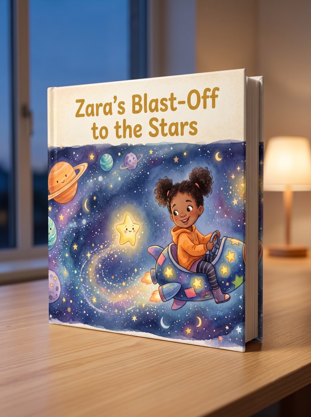 A personalised BurrowTale hardcover book