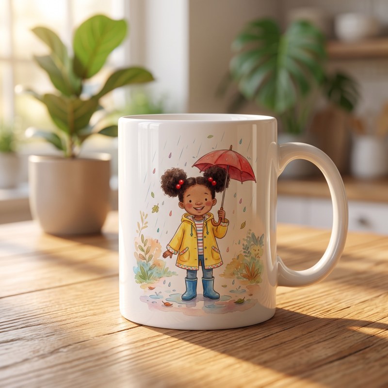 A child’s character printed on a character mug